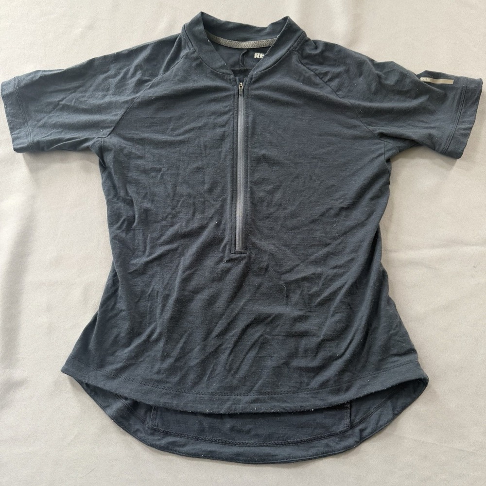 REI Co-op Merino Wool 1/2 zip Cycling Top Women's Medium ***SMALL FLAW***